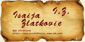 Isaija Zlatković vizit kartica